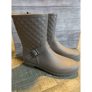Capelli New York‎ Women's Buckle Quilted Rain Rubber Boots Size 9 New NWOT